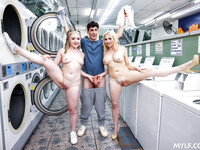Christie Stevens et Eva Nyx dans la blanchisserie